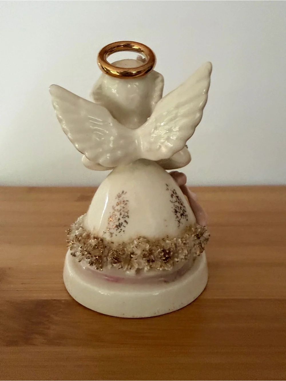 Vintage Napco October Angel Figurine. White & Pink Made in Japan MCM 50s